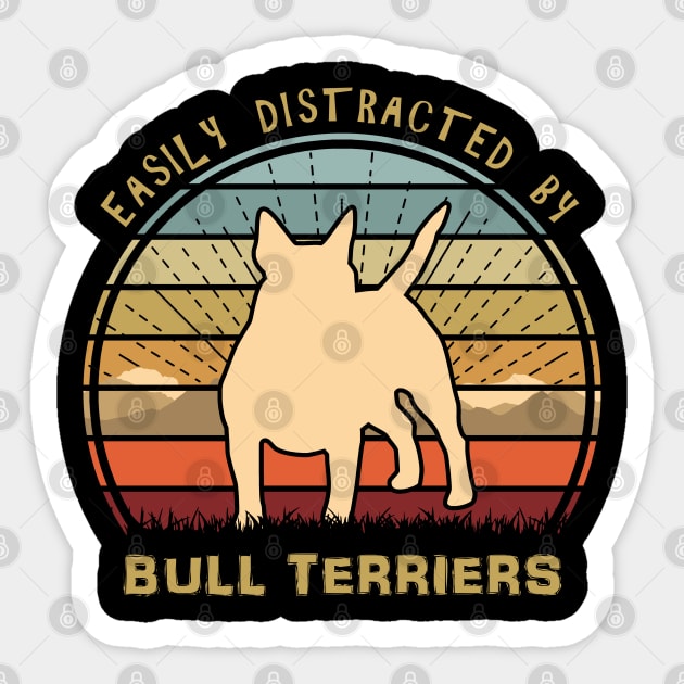 Easily Distracted By Bull Terriers Sticker by Nerd_art